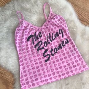 RARE PINK ROLLING STONES TANK TOP